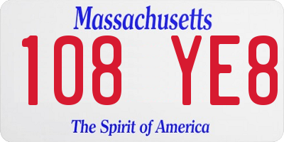 MA license plate 108YE8