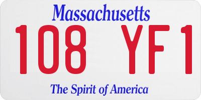 MA license plate 108YF1