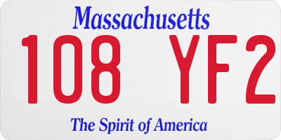 MA license plate 108YF2