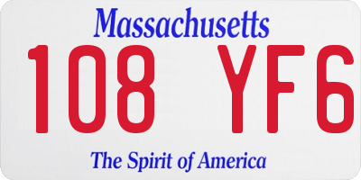 MA license plate 108YF6