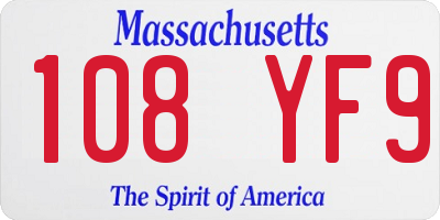 MA license plate 108YF9
