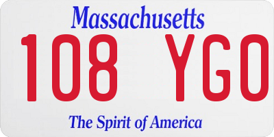 MA license plate 108YG0