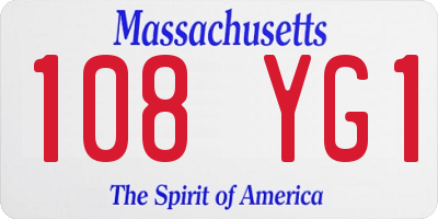 MA license plate 108YG1
