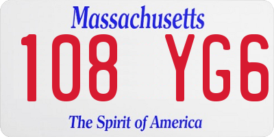 MA license plate 108YG6
