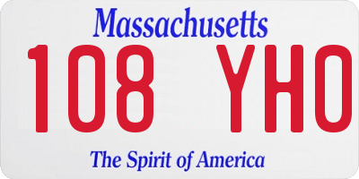 MA license plate 108YH0