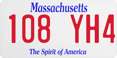 MA license plate 108YH4