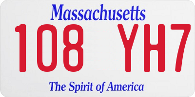 MA license plate 108YH7