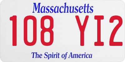 MA license plate 108YI2