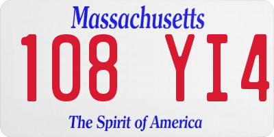 MA license plate 108YI4