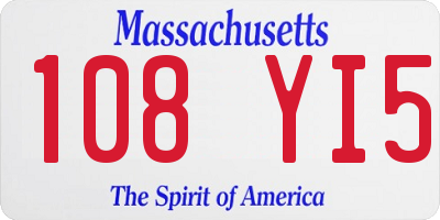 MA license plate 108YI5