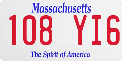 MA license plate 108YI6