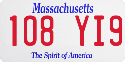 MA license plate 108YI9