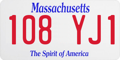 MA license plate 108YJ1
