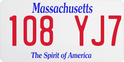 MA license plate 108YJ7