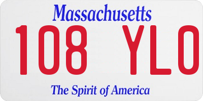 MA license plate 108YL0