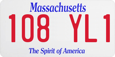 MA license plate 108YL1