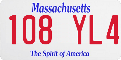 MA license plate 108YL4