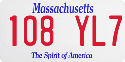 MA license plate 108YL7