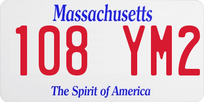 MA license plate 108YM2