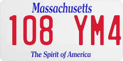 MA license plate 108YM4