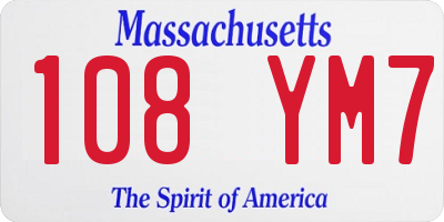 MA license plate 108YM7