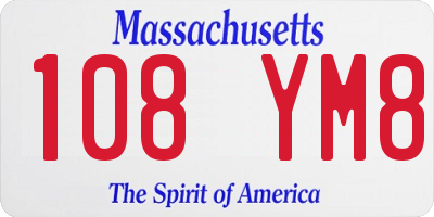 MA license plate 108YM8