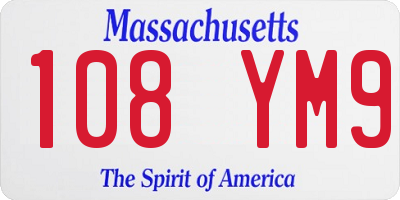 MA license plate 108YM9