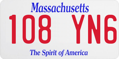 MA license plate 108YN6