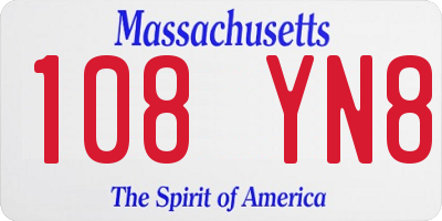 MA license plate 108YN8