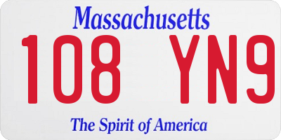 MA license plate 108YN9