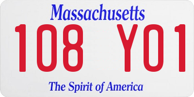 MA license plate 108YO1