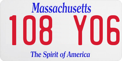 MA license plate 108YO6