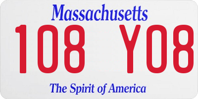 MA license plate 108YO8