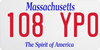 MA license plate 108YP0