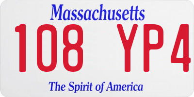 MA license plate 108YP4