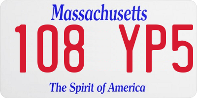 MA license plate 108YP5