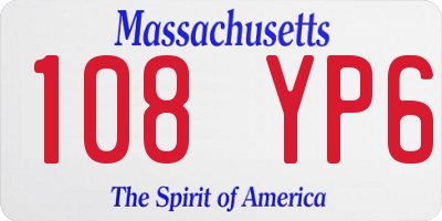 MA license plate 108YP6