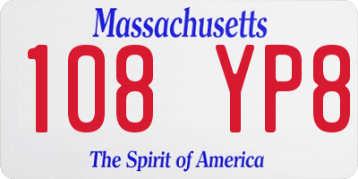 MA license plate 108YP8