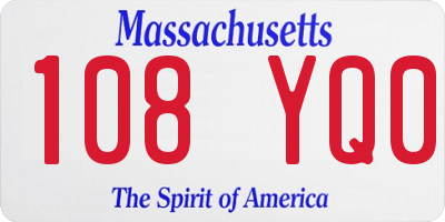 MA license plate 108YQ0