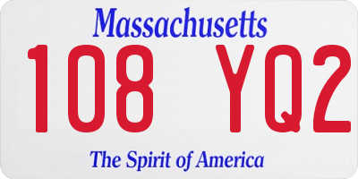 MA license plate 108YQ2