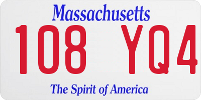 MA license plate 108YQ4