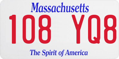 MA license plate 108YQ8