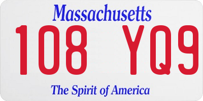 MA license plate 108YQ9
