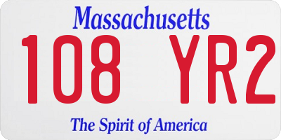 MA license plate 108YR2