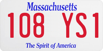 MA license plate 108YS1