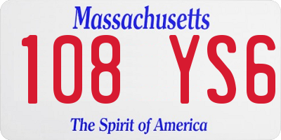 MA license plate 108YS6