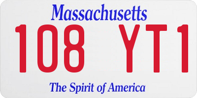 MA license plate 108YT1