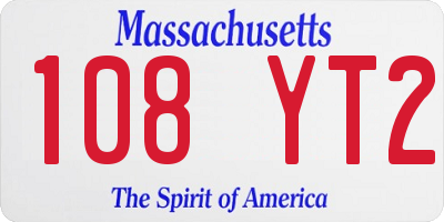 MA license plate 108YT2