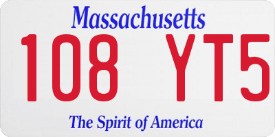 MA license plate 108YT5
