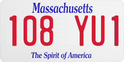 MA license plate 108YU1